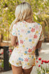 Exclusive Vintage Floral Print Crop Top Wide Leg Short Set