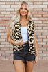 Exclusive Western Leopard Print Fleece Sherpa Vest