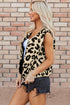 Exclusive Western Leopard Print Fleece Sherpa Vest