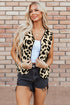 Exclusive Western Leopard Print Fleece Sherpa Vest