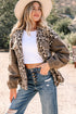 Exclusive Western Leopard Print Sherpa Patchwork Button Up Jacket
