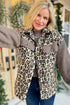 Exclusive Western Leopard Print Sherpa Patchwork Button Up Jacket