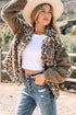 Exclusive Western Leopard Print Sherpa Patchwork Button Up Jacket