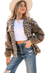 Exclusive Western Leopard Print Sherpa Patchwork Button Up Jacket
