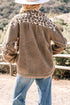 Exclusive Western Leopard Print Sherpa Patchwork Button Up Jacket