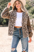 Exclusive Western Leopard Print Sherpa Patchwork Button Up Jacket