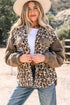 Exclusive Western Leopard Print Sherpa Patchwork Button Up Jacket