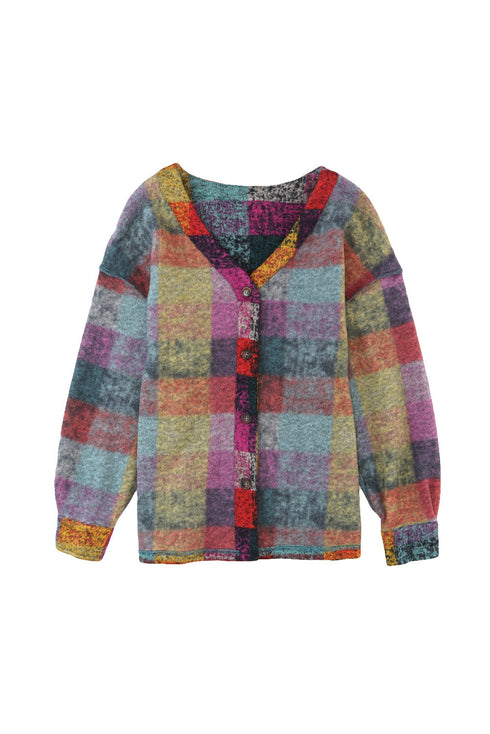 Exclusive Western Plaid Brushed Checked Buttoned Jacket