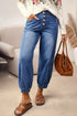 Exposed Four Button Fly Loose Fit Tapered Jeans