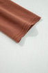 Exposed Raw Seam Detail Long Sleeve Cotton Blend Top