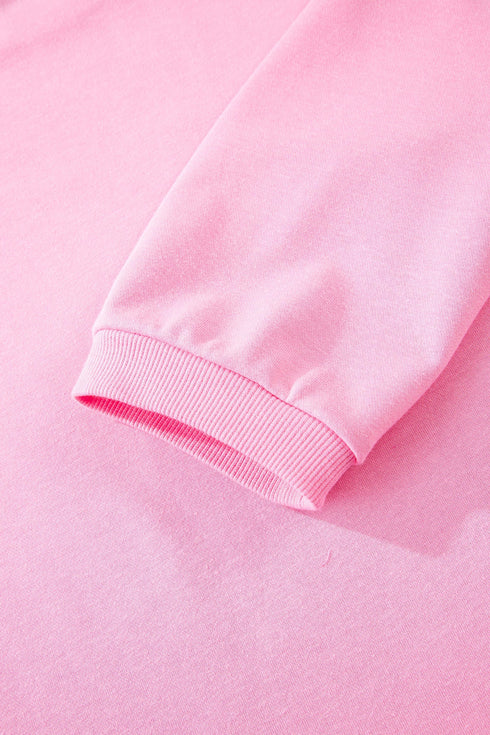Exposed Seam Bow Patch Crew Neck Sweatshirt