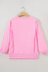 Exposed Seam Bow Patch Crew Neck Sweatshirt