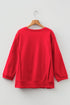 Exposed Seam Bow Patch Crew Neck Sweatshirt
