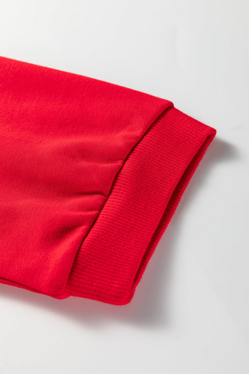 Exposed Seam Bow Patch Crew Neck Sweatshirt