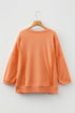 Exposed Seam Bow Patch Crew Neck Sweatshirt