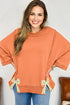 Exposed Seam Bow Patch Crew Neck Sweatshirt