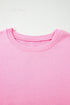 Exposed Seam Bow Patch Crew Neck Sweatshirt