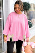 Exposed Seam Bow Patch Crew Neck Sweatshirt