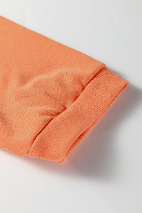 Exposed Seam Bow Patch Crew Neck Sweatshirt