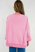 Exposed Seam Bow Patch Crew Neck Sweatshirt