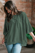 Exposed Seam Chest Pocket Split Loose T Shirt