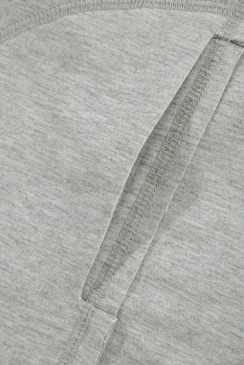 Exposed Seam Collared Pocketed Loose Sweatshirt