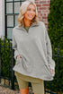 Exposed Seam Collared Pocketed Loose Sweatshirt