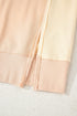 Exposed Seam Color Block Long Sleeve Crew Neck Top