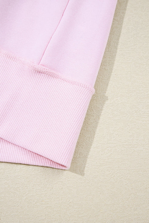 Exposed Seam Colorblock Striped Patchwork Henley Drop Shoulder Sweatshirt