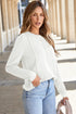 Exposed Seam Crew Neck Relaxed Pullover Long Sleeve Top