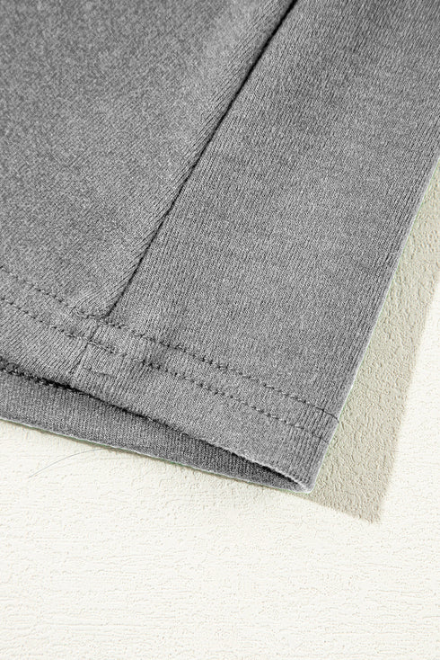 Exposed Seam Crew Neck Relaxed Pullover Long Sleeve Top