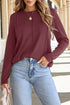 Exposed Seam Crew Neck Relaxed Pullover Long Sleeve Top