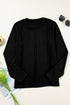 Exposed Seam Crew Neck Relaxed Pullover Long Sleeve Top