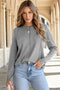 Exposed Seam Crew Neck Relaxed Pullover Long Sleeve Top