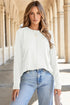 Exposed Seam Crew Neck Relaxed Pullover Long Sleeve Top