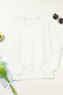 Exposed Seam Crew Neck Relaxed Pullover Long Sleeve Top