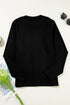 Exposed Seam Crew Neck Relaxed Pullover Long Sleeve Top
