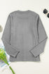 Exposed Seam Crew Neck Relaxed Pullover Long Sleeve Top