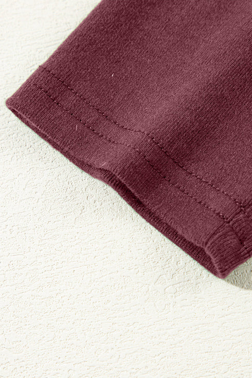 Exposed Seam Crew Neck Relaxed Pullover Long Sleeve Top