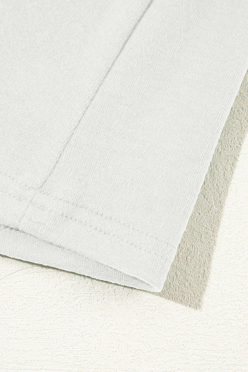 Exposed Seam Crew Neck Relaxed Pullover Long Sleeve Top