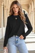 Exposed Seam Crew Neck Relaxed Pullover Long Sleeve Top