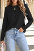 Exposed Seam Crew Neck Relaxed Pullover Long Sleeve Top