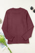 Exposed Seam Crew Neck Relaxed Pullover Long Sleeve Top