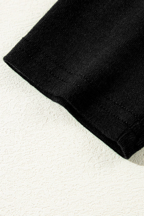 Exposed Seam Crew Neck Relaxed Pullover Long Sleeve Top