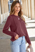 Exposed Seam Crew Neck Relaxed Pullover Long Sleeve Top