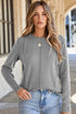 Exposed Seam Crew Neck Relaxed Pullover Long Sleeve Top