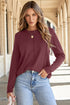 Exposed Seam Crew Neck Relaxed Pullover Long Sleeve Top
