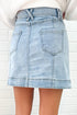 Exposed Seam Detail A Line Denim Mini Skirt