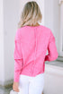 Exposed Seam Detail High Low Raw Hem Sweatshirt