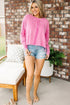 Exposed Seam Detail High Low Raw Hem Sweatshirt